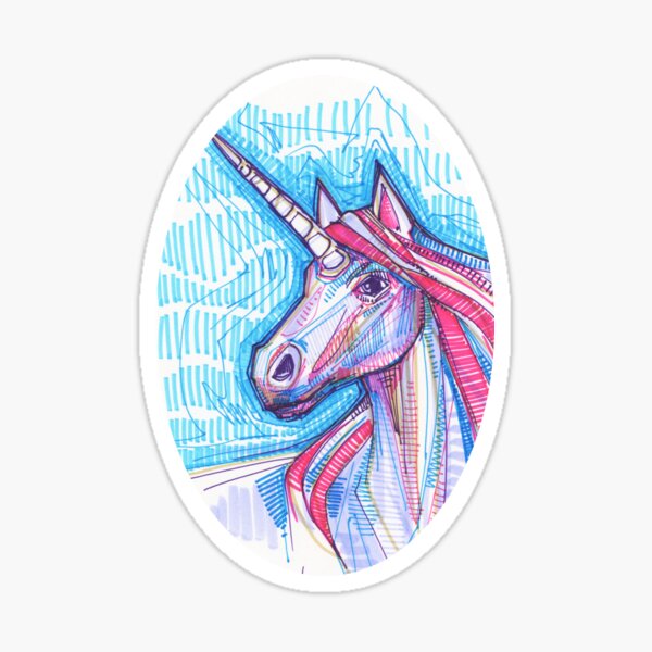 Unicorn Drawing - 2015 Sticker