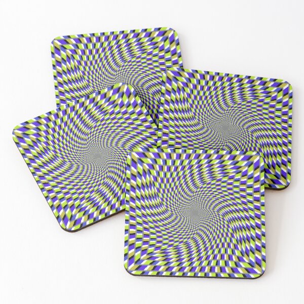 Optical #Art: Moving #Pattern #Illusion - #OpArt  Coasters (Set of 4)