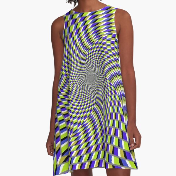 Optical #Art: Moving #Pattern #Illusion - #OpArt  A-Line Dress