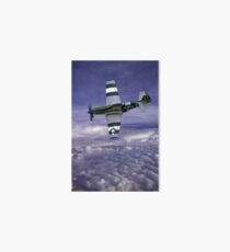 Mustang Fighter Patrols the Skies Above the Clouds Art Board