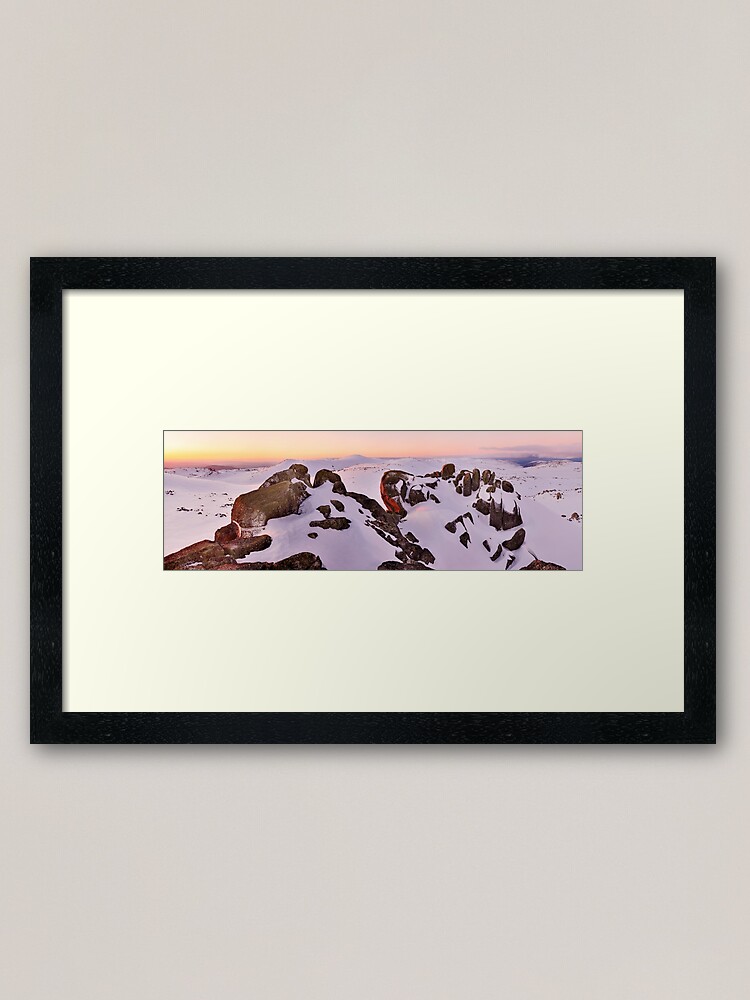 Alternate view of Summit from North Rams Head, Mt Kosciuszko, New South Wales, Australia Framed Art Print