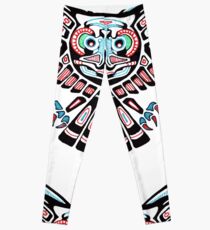 Mystic Owl in Native American Style art Leggings