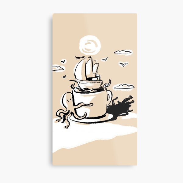 Adventurous Coffee Metal Print