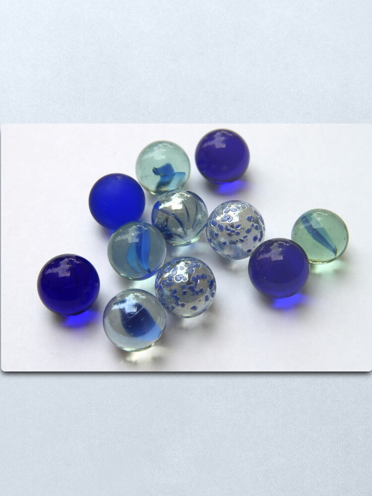 Alternate view of Blue Marbles Metal Print