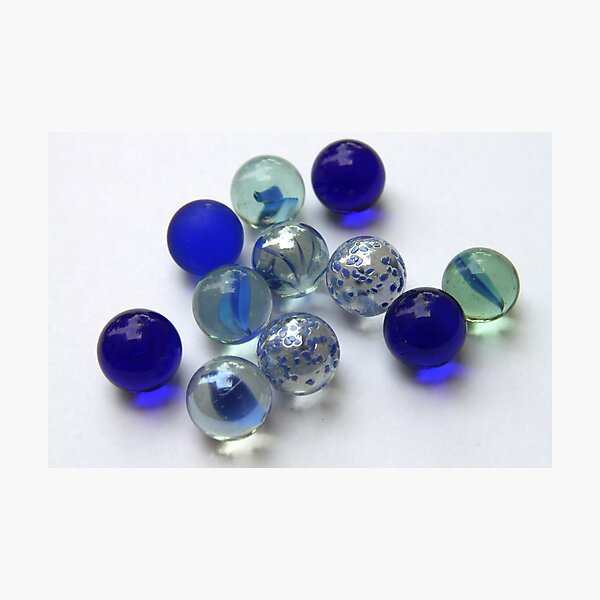 Blue Marbles Photographic Print
