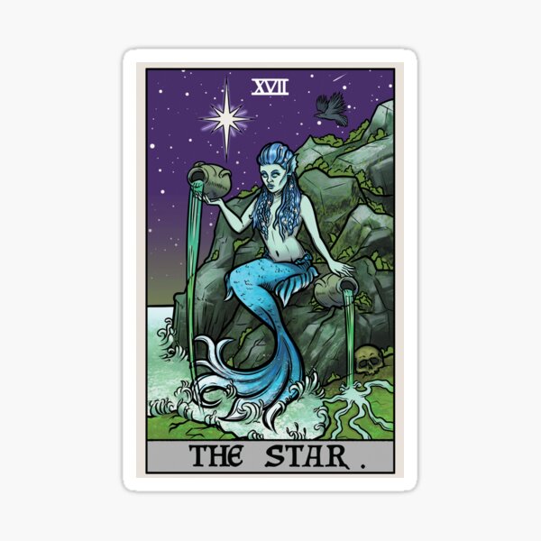 Item preview, The Star Tarot Card Terror Tarot Edition - Siren Halloween Mermaid designed and sold by TheGhoulishGarb.