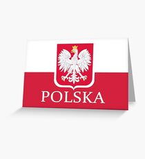 Patriotic Polish Polska Flag Greeting Card