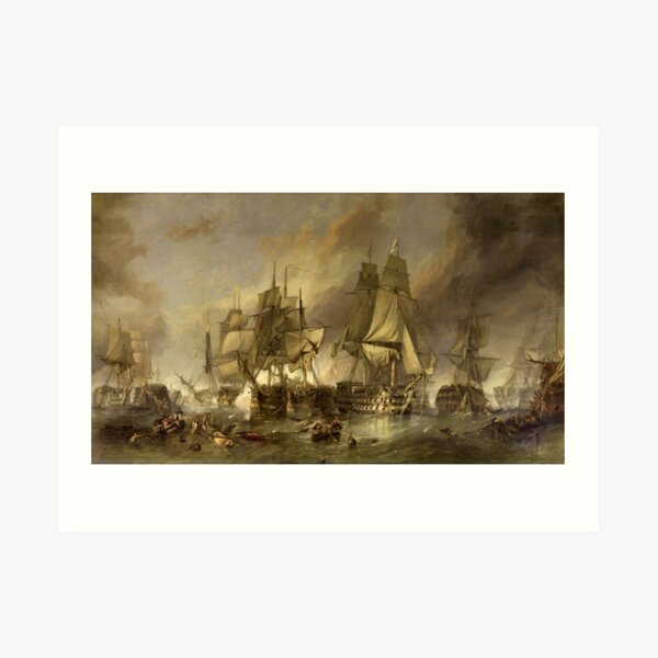Print Naval Warfare The Battle Of Trafalgar 30 x 25cm 