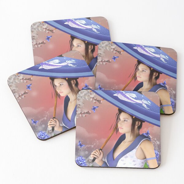 Item preview, Beautiful brunette with oriental symbols designed and sold by Ellerslie.