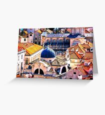 The Essence of Croatia - Red Terracotta Rooftops of Dubrovnik Greeting Card