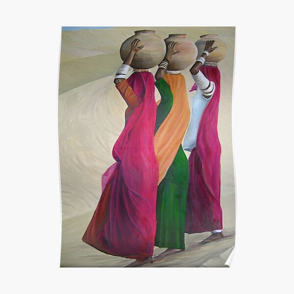 women carrying water Poster