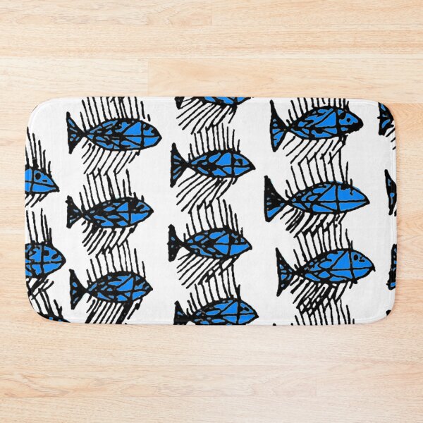 Item preview, Black and Blue Abstract Fish designed and sold by ntartworks.