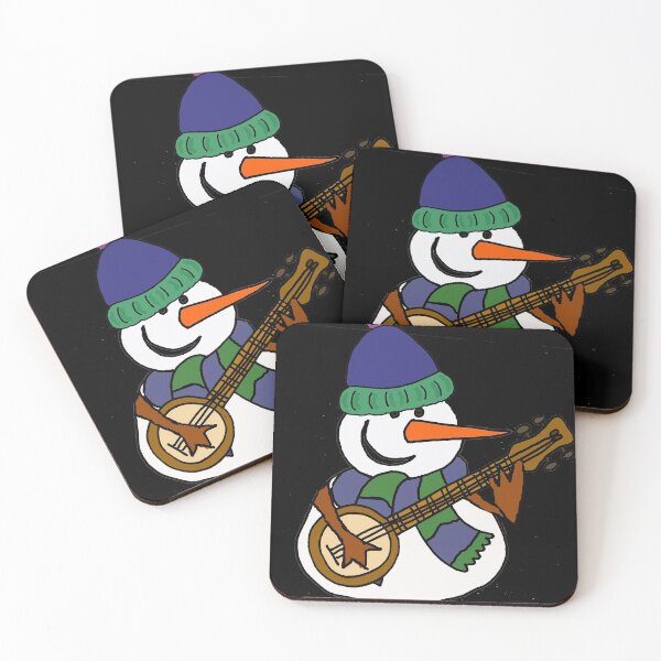 Item preview, Funny Snowman Playing Banjo Cartoon designed and sold by Nature's Fancy.