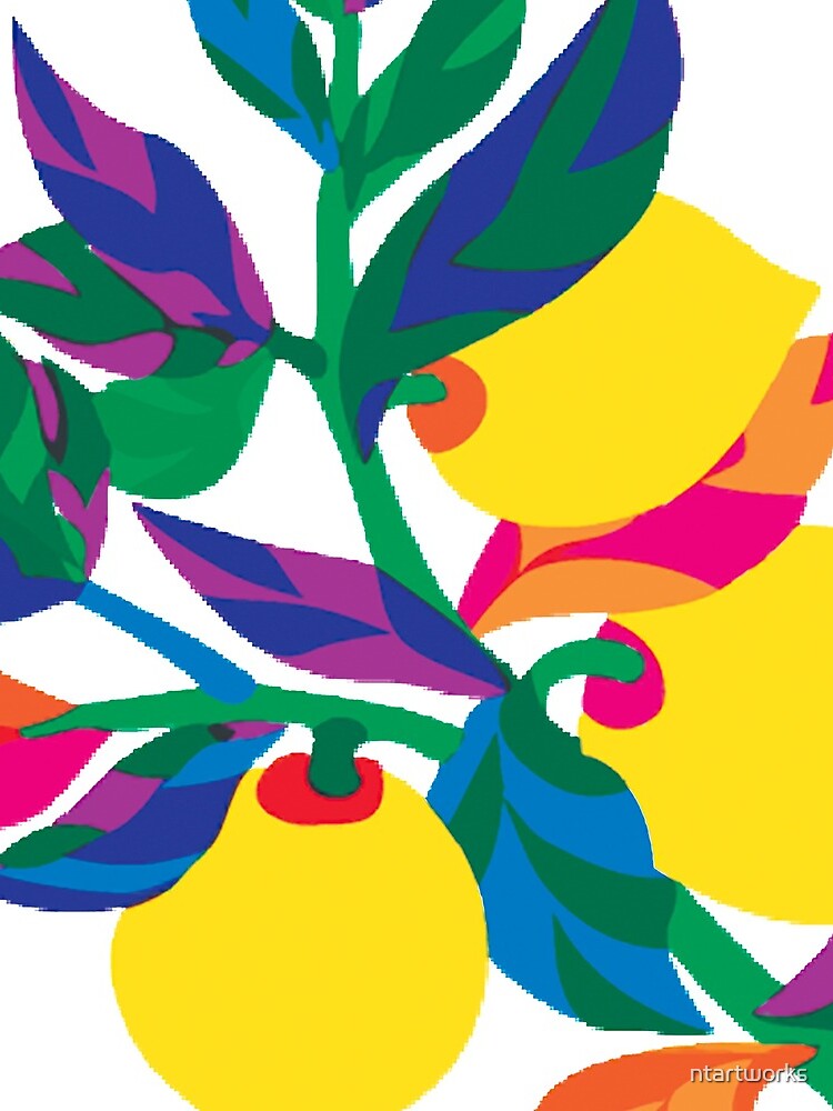 Lemon Abstract Print by ntartworks