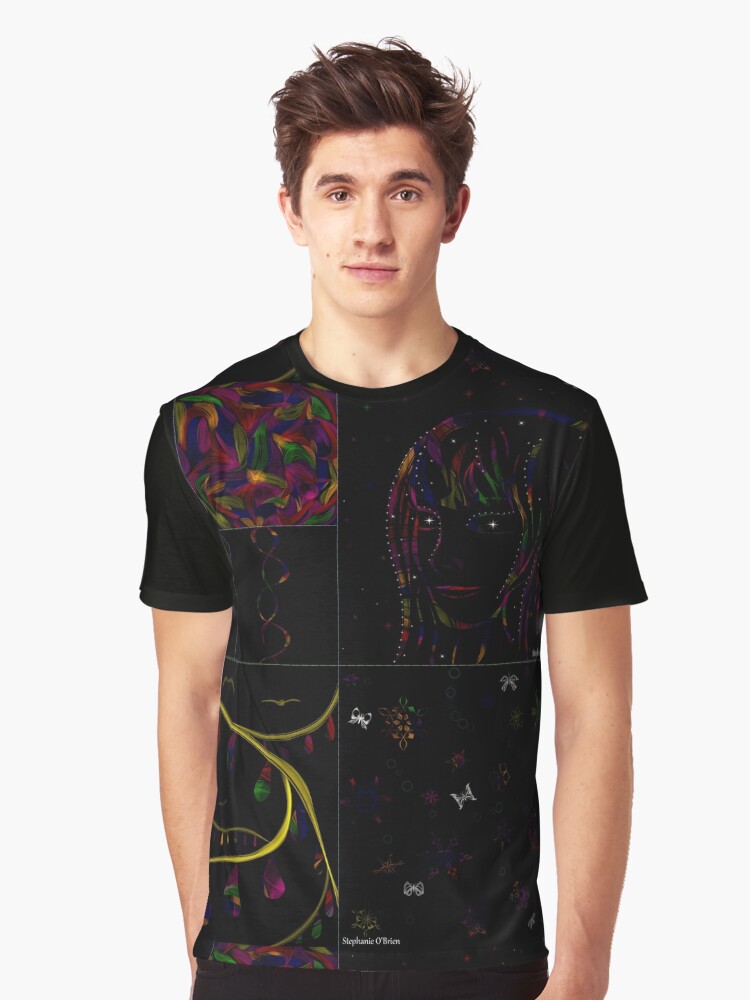 Thumbnail 1 of 5, Graphic T-Shirt, Subtracting Night from Rainbows, full collection designed and sold by StephOBrien.