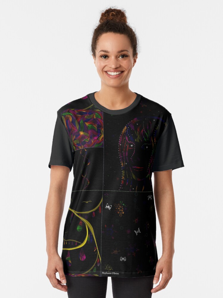 Thumbnail 2 of 5, Graphic T-Shirt, Subtracting Night from Rainbows, full collection designed and sold by StephOBrien.