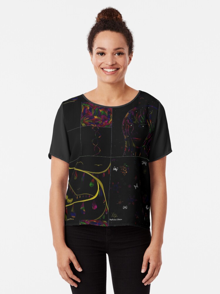 Thumbnail 1 of 6, Chiffon Top, Subtracting Night from Rainbows, full collection designed and sold by StephOBrien.