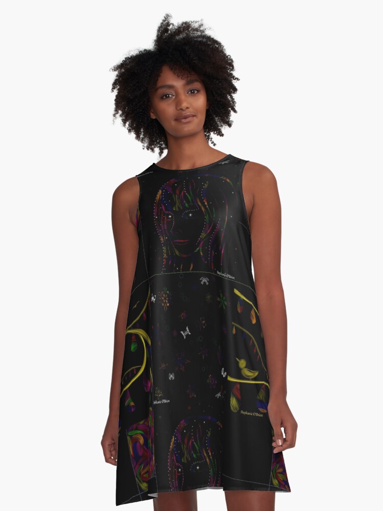 Thumbnail 1 of 4, A-Line Dress, Subtracting Night from Rainbows, full collection designed and sold by StephOBrien.