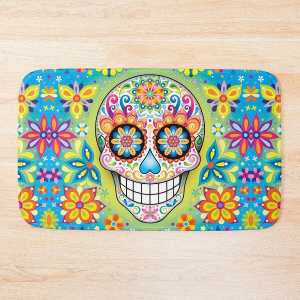 Item preview, Colorful Sugar Skull Day of the Dead Art designed and sold by Thaneeya McArdle.