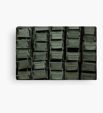 Metal desks Canvas Print