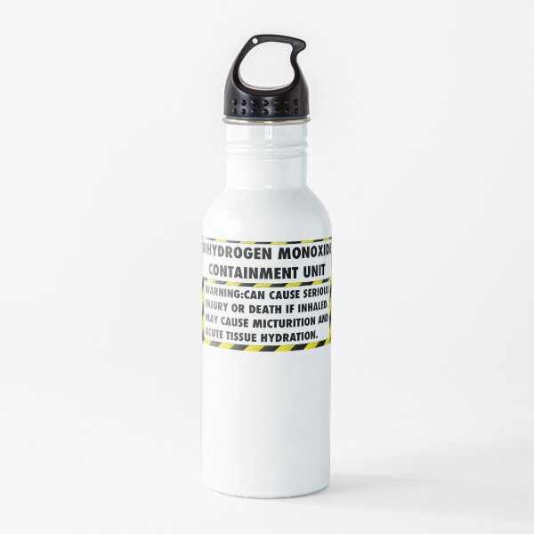 DIHYDROGEN MONOXIDE WARNING LABEL Water Bottle