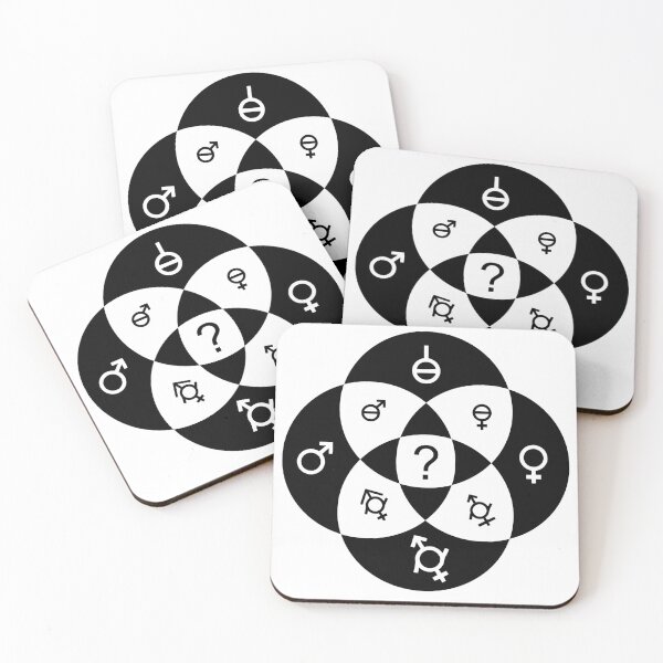 Item preview, genders - big venn diagram (black) designed and sold by GDB.
