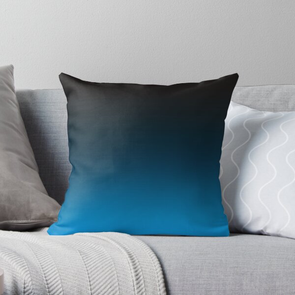 Ombre Cerulean Blue Throw Pillow