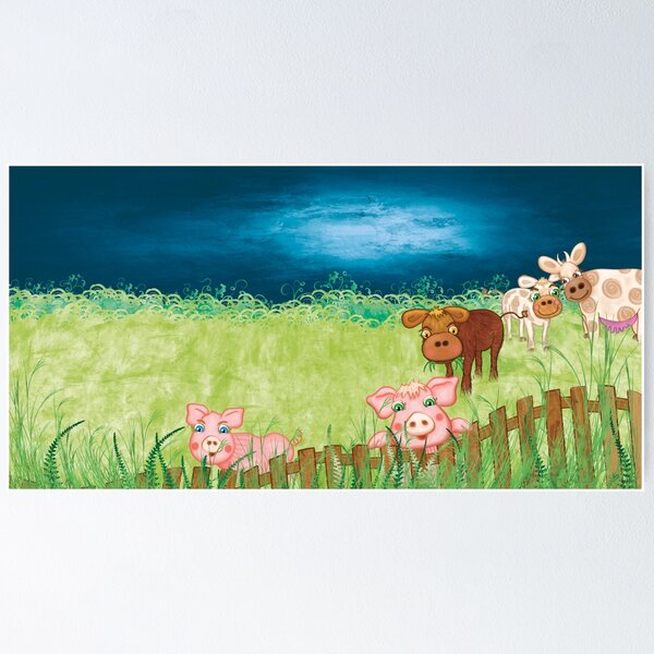 Item preview, The Milkmaid Collection - Illustration Nr. 3 - farm animals designed and sold by SylviaGo.