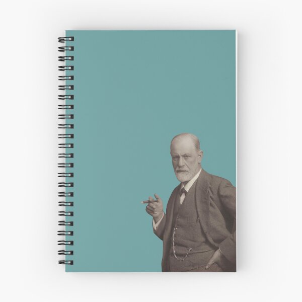 Item preview, Freud with Cigar against a teal blue background designed and sold by kierkegaard.