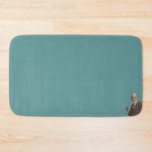 Item preview, Freud with Cigar against a teal blue background designed and sold by kierkegaard.