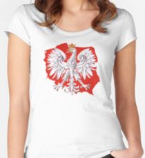Polish Eagle Poland Outline Women's Fitted Scoop T-Shirt
