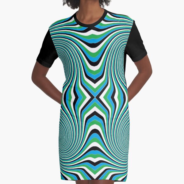 #Graphic #Design, Optical #Art: Moving Pattern Illusion - #OpArt  Graphic T-Shirt Dress