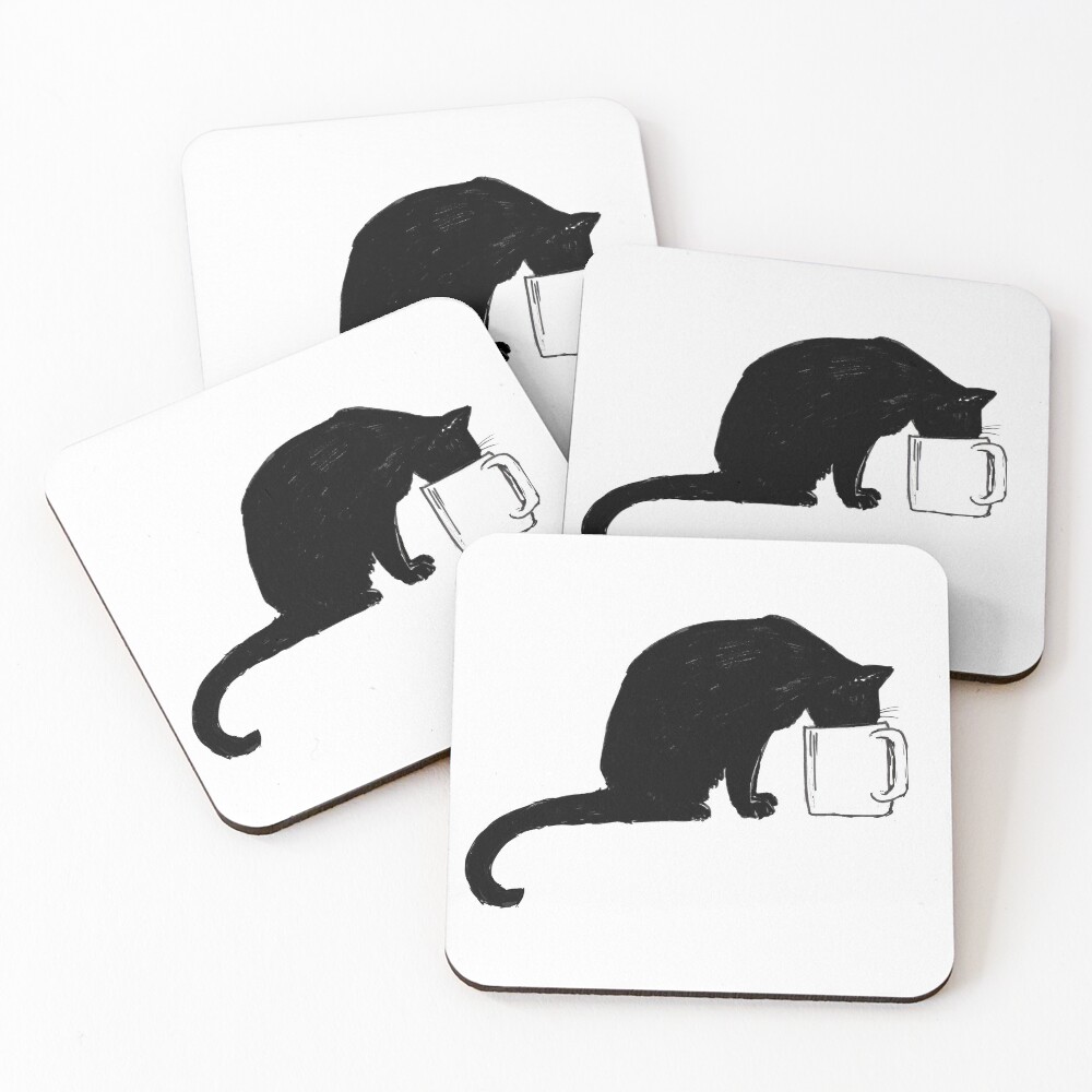 Cat in a Cup Coasters (Set of 4)