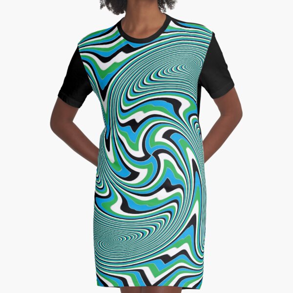 Optical #Art: Moving #Pattern #Illusion - #OpArt Graphic T-Shirt Dress