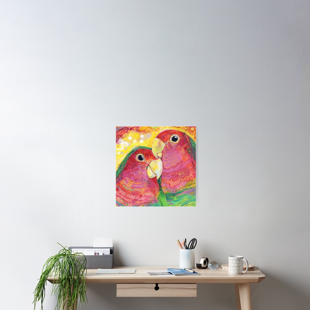 Peach-faced Lovebird Painting - 2012 Poster