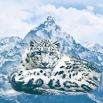 Artwork thumbnail, Snow Leopard Over the Mountains by XanderWitch Creative