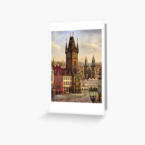 Item preview, Prague's Old Town square Oil painting on canvas designed and sold by Victoria Francisco.
