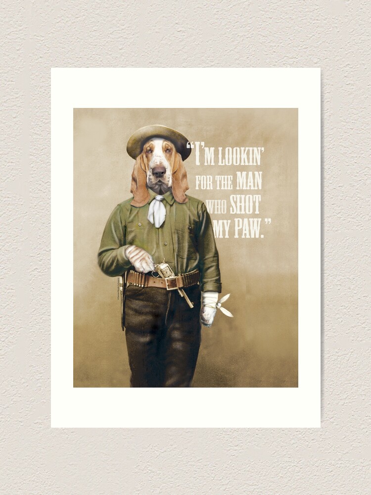 "Cowboy Dog with a Gun" Art Print by LucySchwartz | Redbubble