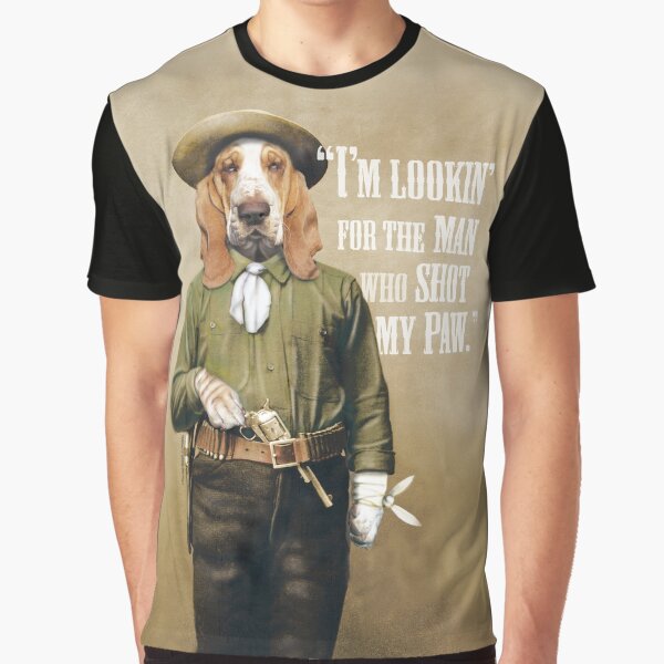 Cowboy Dog with a Gun Graphic T-Shirt