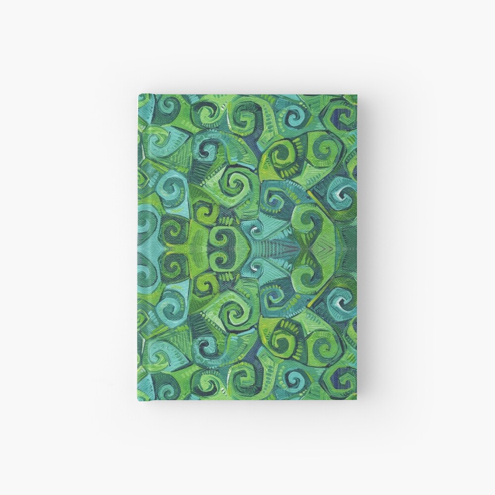 Green Swirls Abstract Painting - 2016 Hardcover Journal