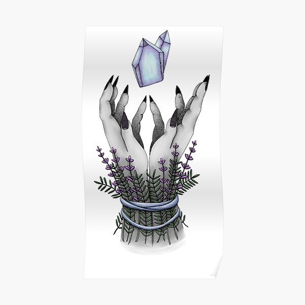 crystal hands colored Poster