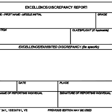 Artwork thumbnail, USAF Form 341 - Excellence/Discrepancy Report by willpate