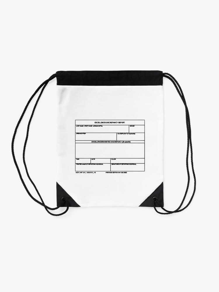 Alternate view of USAF Form 341 - Excellence/Discrepancy Report Drawstring Bag
