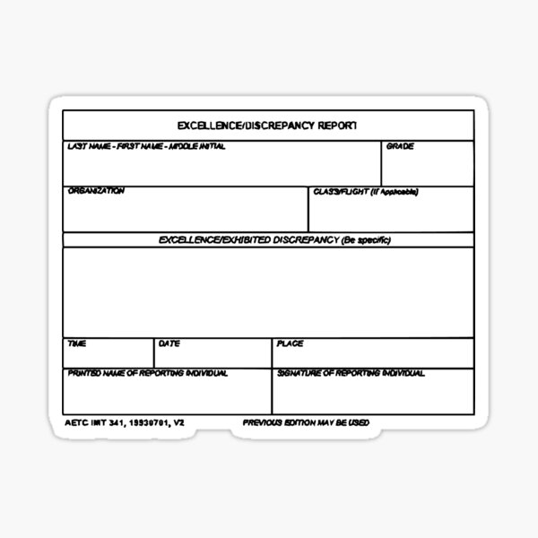 usaf-form-341-excellence-discrepancy-report-sticker-for-sale-by