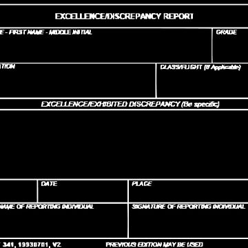 Artwork thumbnail, Copy of USAF Form 341 - Excellence/Discrepancy Report Inverted by willpate