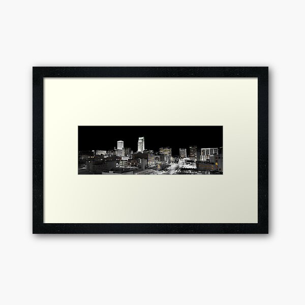 Omaha Night Lights Framed Art Print