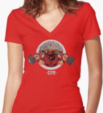 Juggernaut Gym Women's Fitted V-Neck T-Shirt