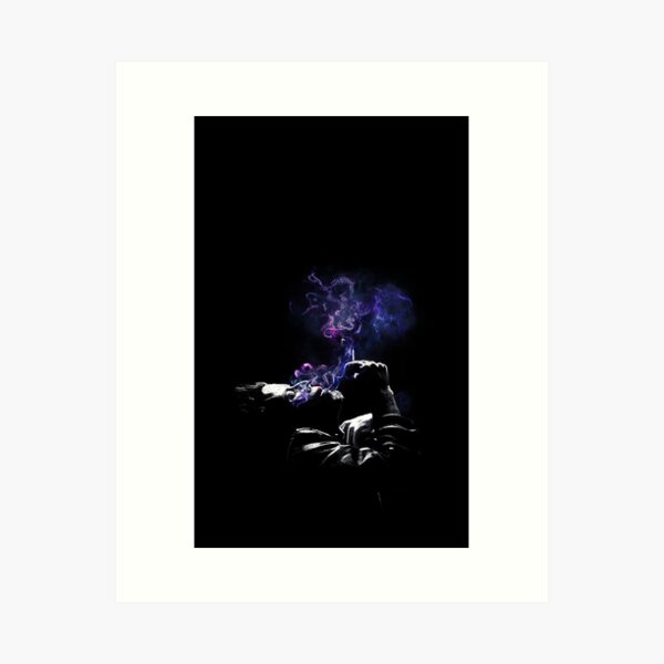 Tom Waits Smoking Nebula Art Print