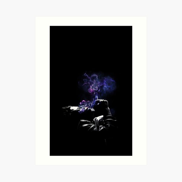 Tom Waits Smoking Nebula Art Print