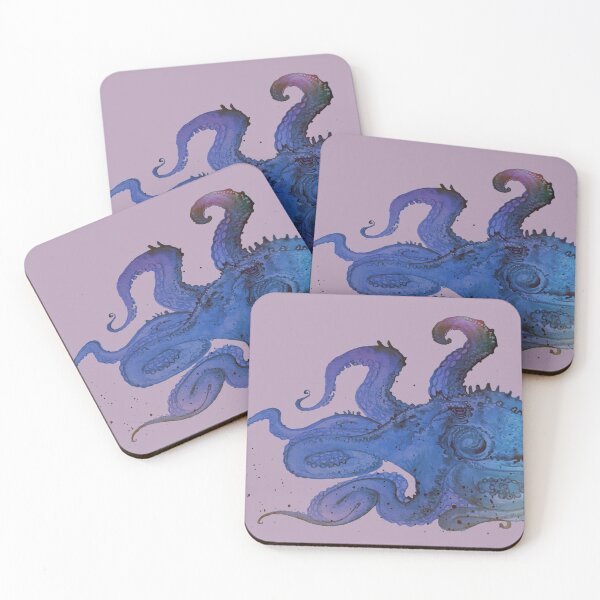 Item preview, Ultraviolet Octopus print on Lilac Background  designed and sold by bluejayknits.